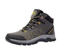 Womens Walking Boots Winter Boots For Women UK Fur Lined Lace Up Motorcycle Cushion Walk Ankle (Dark Gray, 8)