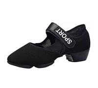 Womens Walking Dance Shoes Casual Shoes Slip On Solid Color Round Toe Breathable Work Single Shoes Black