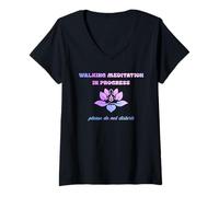 Women's Walking Meditation is Ongoing, Please do not Disturb V-Neck T-Shirt