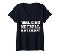 Women's Walking Netball 'is My Therapy' Women’s Men’s V-Neck T-Shirt