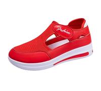 Women's Walking Shoes Breathable Mesh Nurse Shoes Comfortable Sandals Health Shoes Thick Sole Height Increases Trainers Slip On Trainers Outdoor Shoes Leisure Shoes, red, 8 UK