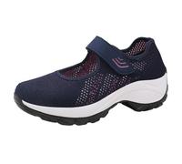Women's Walking Shoes Breathable Mesh Nurse Shoes Lightweight Air Cushion Trainers Comfortable Sandals Mesh Health Shoes Thick Sole Height Increases Trainers Outdoor Shoes, darkblue, 7 UK