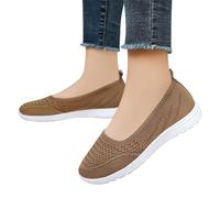 Women's Walking Shoes Classic Mesh Comfortable Solid Color Casual Shoes Slip on Soft Sole Lightweight Breathable Fashion Wide Toe Nurse Flats Shoes Work Office Loafers Yellow