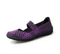 Women's Walking Shoes Handmade Elastic Woven Slip on Lightweight Breathe Sneaker (Color : B, Size : 4.5 UK)