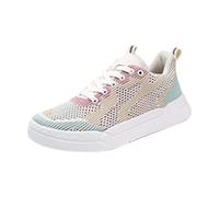 Women's Walking Shoes, Lightweight Hiking Shoes, Breathable Running Shoes, Memory Foam Jogging Shoes, Lightweight Fitness Shoes, Road Running Shoes, Outdoor Sports Shoes, Slip-On, khaki, 8.5 UK