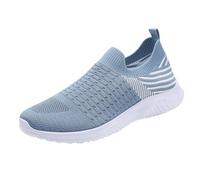 Women's Walking Shoes Mesh Weave Slip on Breathable Comfortable Soft Sole Cushion Lightweight Workout Gym Athletic Fashionable Sneakers Jogging Running Tennis Casual Shoes Blue