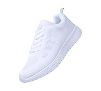 Womens Walking Shoes Womens Gym Trainers Lace up Running Sneakers Breathable Mesh Orthopedic Shoes Casual Non Slip Walking Low Top Tennis Trainer Athletic Walk Women Slip on White 6
