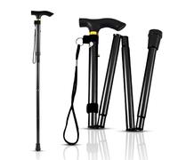Womens Walking Stick Extendable Walk Stick Adjustable Folding Stick Handled Collapsible Cane Walking Older Foldable Mens Multipurpose Old Age People Handle Stick(1 Count)