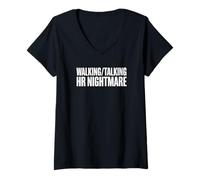 Women's Walking Talking HR Nightmare Funny Office V-Neck T-Shirt