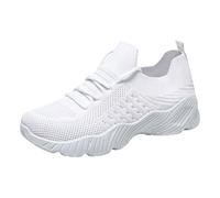 Womens Walking Trainers Running Shoes Breathable Knit Mesh Chunky Sneakers | Lightweight cushioned soft sole non slip for gym jogging travel work standing all day comfortable sport trainers