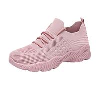 Womens Walking Trainers Running Shoes Breathable Knit Mesh Chunky Sneakers | Lightweight cushioned soft sole non slip for gym jogging travel work standing all day comfortable sport trainers