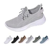 Women's Walking Trainers, Wide H, Breathable Barefoot Shoes with Soft Footbed, Lightweight and Comfortable Sports Shoes, Wide Feet, Hiking Shoes, Casual Shoes for Hiking, Work, Camping, gray, 8 UK