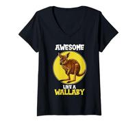 Womens Wallabies Awesome Like a Wallaby V-Neck T-Shirt