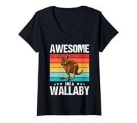 Womens Wallabies Awesome Like a Wallaby V-Neck T-Shirt