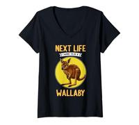 Womens Wallabies Next Life i Want to be a Wallaby V-Neck T-Shirt