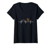 Womens Wallabies Wallaby Heartbeat V-Neck T-Shirt