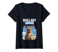 Womens Wallaby Whisperer. Wallabies Wallaby V-Neck T-Shirt