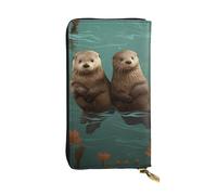 Women's Wallet Clutch Large Capacity Long Wallet Otters in Love Leather Ladies Card Phone Holder Travel Purse