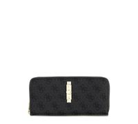 GUESS Purse Yvonne Logo SLG Large Zip Around Wallet Coal Logo Dark Grey