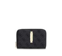 GUESS Purse Yvonne Logo SLG Medium Zip Around Wallet Coal Logo Dark Grey