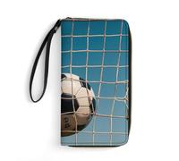 Womens Wallet Multi-Pocket Long Wallet Football in The Football Network Leather Wallet for Women Ultra Slim Thin Wallet with Zipper Pocket for Shopping Work, style, 19.7x10.5cm, Modern