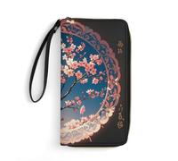 Womens Wallet Multi-Pocket Long Wallet Lantern Round Gorgeous Pattern Leather Wallet for Women Ultra Slim Thin Wallet with Zipper Pocket for Shopping Work, style, 19.7x10.5cm, Modern