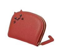 Women's Wallet PU Leather Coin Purse Credit Card Holder Zipper Leather Card Holder Portable Wallet for Girls Credit Card Holder Credit Card Holder, red, Fare riferimento alla descrizione, Please refer