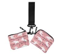 Women's Wallets Card Cases Ghosts Doodle Lines White Peach Halloween Slim Portable Change Purse Wallet with Zipper Pocket for Men Women 2 Pcs, Ghosts doodle lines White Peach Halloween, 4.13" x 3.51"