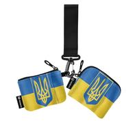 Women's Wallets Card Cases Minimalist Business Card Holder with Zipper Coin Pocket for Men Women 2 Pcs, National Flag Ukraine, 4.13"(L) x 3.5"(W), Travel Accessory