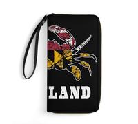 Women's Wallets Maryland Chesapeake Bay Blue Crab Wallet Pouch Soft Leather Wallet Card Case Genuine Leather Wallets for Teacher, Daughter, Women