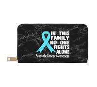 Women's Wallets Nobody Fights Alone Prostate Cancer Awareness Genuine Leather Wallets Soft Clutch Wallet Cute Leather Wallet for Teens, Evening Party, Unisex