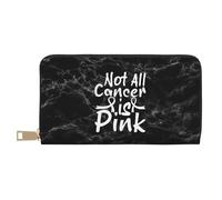 Women's Wallets Not All Cancer is Pink Lung Cancer Handbags Retro Style Genuine Leather Wallets Colourful Leather Wallet for Kids, Teacher, Daughter