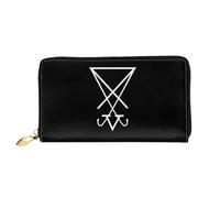 Women's Wallets Occult Sigil of Lucifer Satanic Coin Purse Soft Women Card Case with Zipper Pocket Ladies Wallet Pouch for Girls, Daughter, Kids