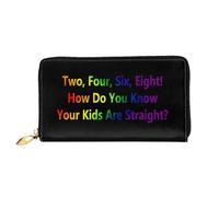Women's Wallets Two, Four, Six, Eight! How Do You Know Your Kids are Straight Handbag Colourful Women Card Case Soft Ladies Wallet Pouch for Friend, Evening Party, Kids