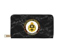 Women's Wallets Us Army 5Th Cavalry Regiment Veteran Women Card Case Colourful Leather Wallet with Zipper Pocket Leather Purse for Mother, Girls, Teacher
