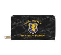 Women's Wallets Us Army 6Th Cavalry Regiment Leather Purse Cute Handbags Card Case Leather Wallet for Women, Teacher, Daughter