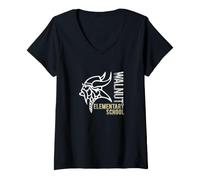 Women's Walnut Elementary School Spirit Teays Valley Vikings Fan V-Neck T-Shirt