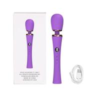 Women's Wand Style Massager High-Powered Powerful Clitoral Massager USB Rechargeable Sensual Quiet Wireless Waterproof (Purple)