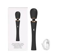 Women's Wand Style Massager High-Powered Powerful Clitoral Massager USB Rechargeable Sensual Quiet Wireless Waterproof (Black)