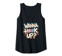 Womens Wanna Hook Up Crochet Therapy Quote Tank Top