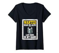 Women's Wanted Poster 10MM Socket Jokes Humor Car Guy Car Mechanic V-Neck T-Shirt