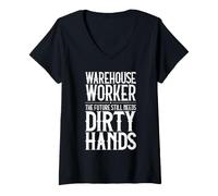 Women's Warehouse Worker Dirty Hands V-Neck T-Shirt