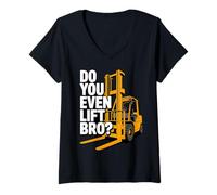 Women's Warehouse Worker Logistics Forklift Driver V-Neck T-Shirt