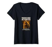 Womens Warfare Mode Activated Ephesians 6:11 Warrior Armor of God V-Neck T-Shirt