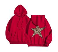 Womens Warm Basic Sweatshirt Comfortable Plus Sizes Hoodies Plain Zip Up Hoodie for Ladies Sweaters Cute Loose Activewear With Pockets Fleece Hooded Top Festival Outfits Athletic Wear Red