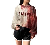 Womens Warm Basic Sweatshirt Long Sleeves Sweatshirts Top Jumper Jacket Casual Pullover Tops Fall Winter Pattern Print Autumn Thermal Fleece Solid Color Stylish Red