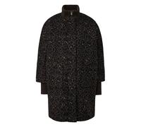 Women's Warm Leopard Print Wool Blend Cape Coat COMMA Marron 32