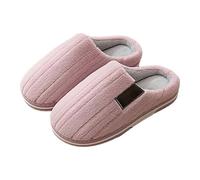 Women's Warm Lined Unisex Slippers Closed Non-Slip, purple, 4 UK
