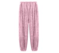 Womens Warm Pyjama Bottoms Soft, Thick Fleece Pyjamas Pants Women Plush Fleece Sleepwear Trouser Long Warm Elastic Waist Nightwear Pant Casual Cuffed Lounge Bottoms Wide Leg Trouser For Comfort