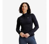 Women's Warm Riding Polo Shirt Long-sleeved - 500 Black
